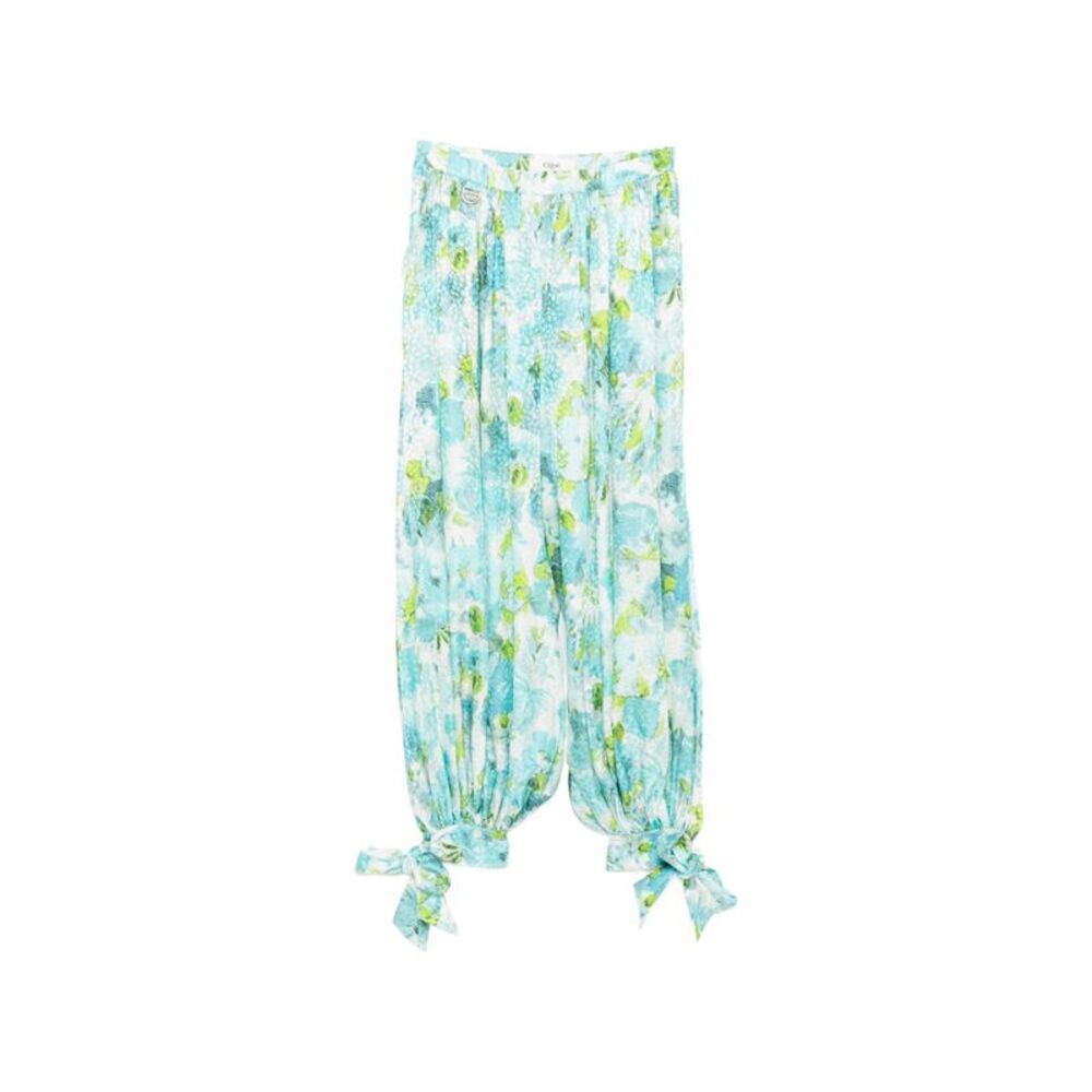 Chloé Women Printed Silk Trousers